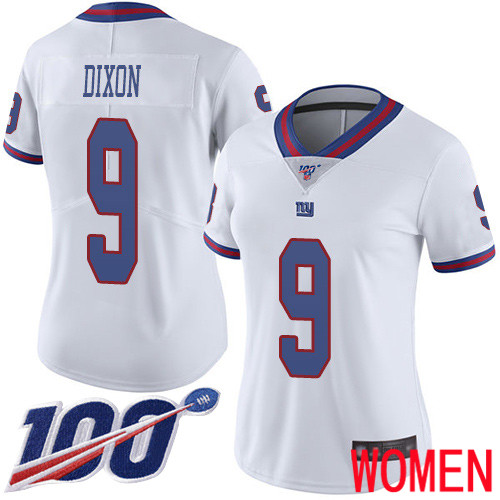 Women New York Giants #9 Riley Dixon Limited White Rush Vapor Untouchable 100th Season Football NFL Jersey->new york giants->NFL Jersey